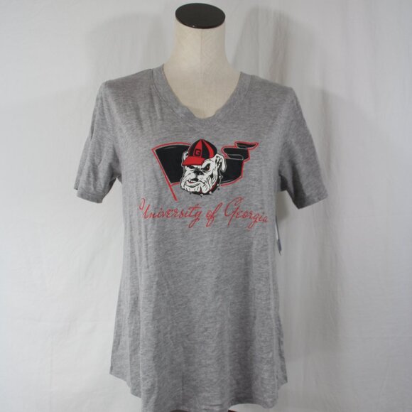 UNIVERSITY GEORGIA BULLDOGS CHAMPION WOMEN'S SHORT SLEEVE T SHIRT GRAY SIZE S - Picture 1 of 7